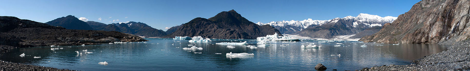 Alaska lake and icebergs